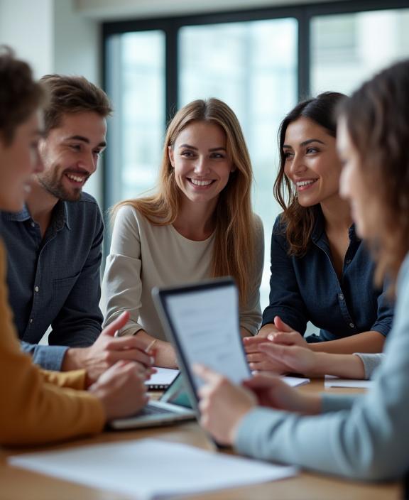 The Maple Leaf Talent Solutions team in a strategic meeting.
