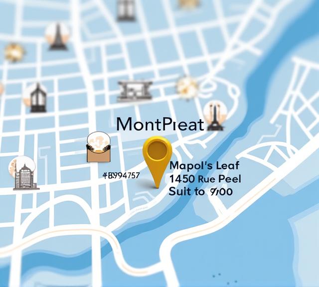 Map showing the location of Maple Leaf Talent Solutions in Montreal.